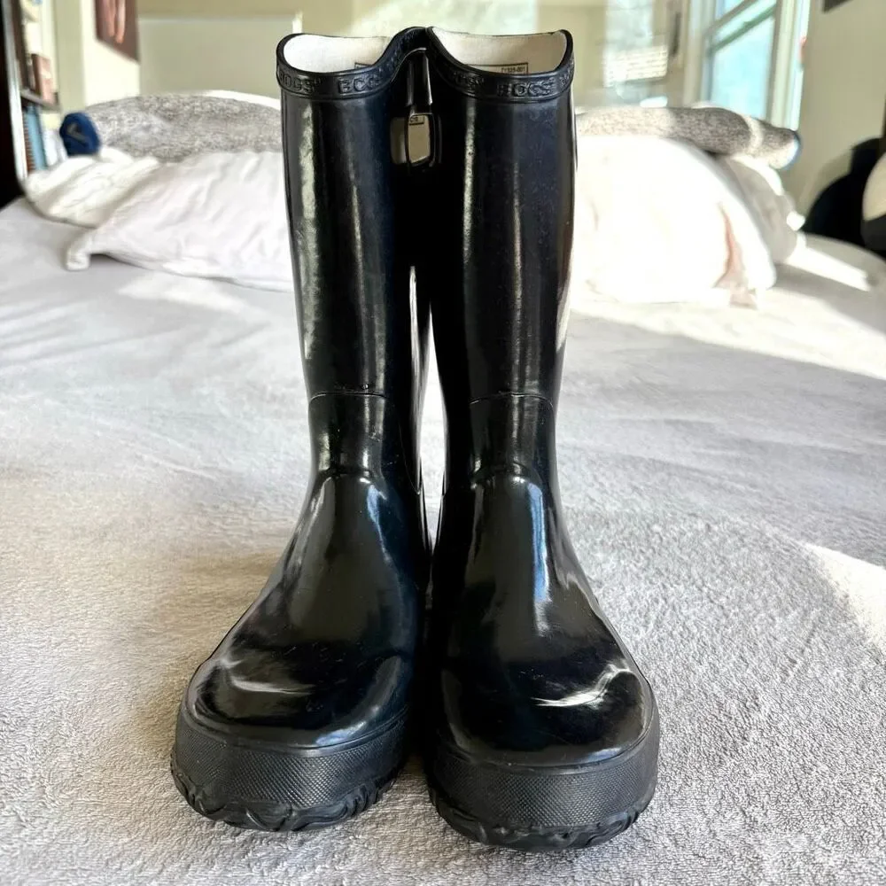 BOGS Big Boys Solid Black Rainboots Size 6
